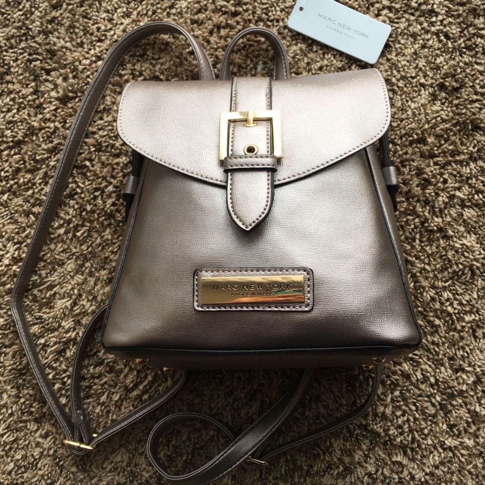 NWT Andrew Marc New York Gold Backpack